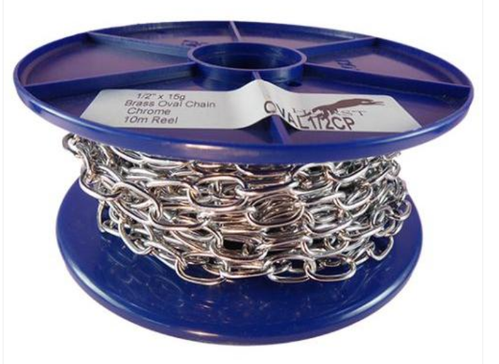 Securit Oval Link Chain Chrome Plated 2.2mm x 10m