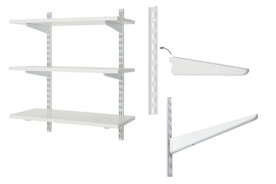 Fixtures Twin Slot Shelving WHITE Uprights All Sizes