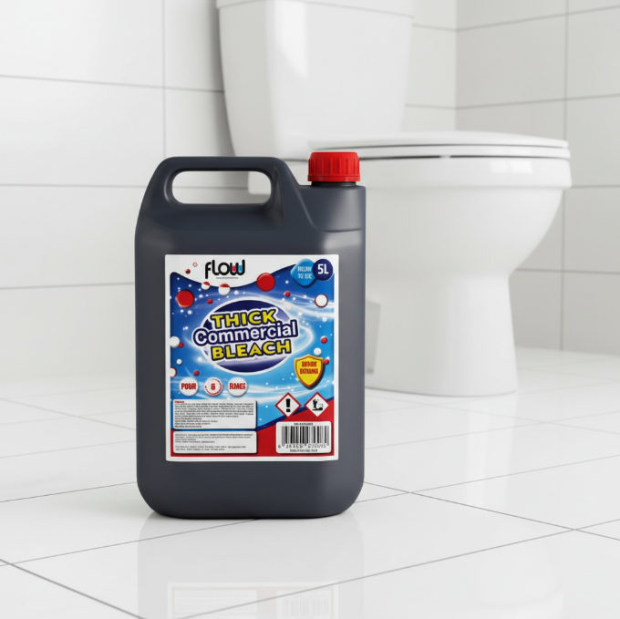 Flow Thick Bleach | Commercial Industrial Household | Multi-Purpose Toilet Cleaner (5 Litre)