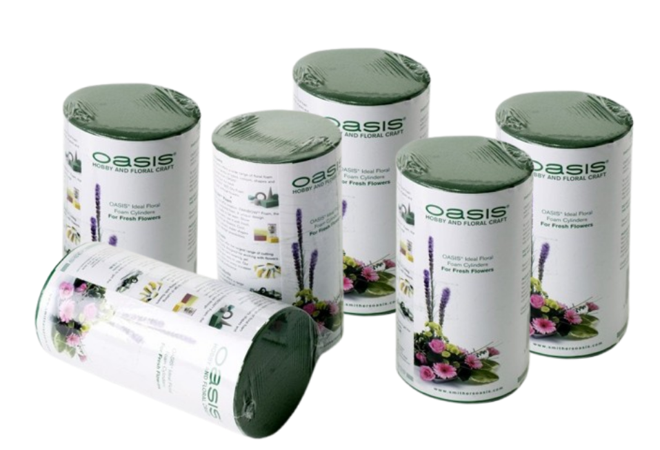 OASIS® Ideal Floral Foam Cylinders 3 Pack Retail Wrapped.