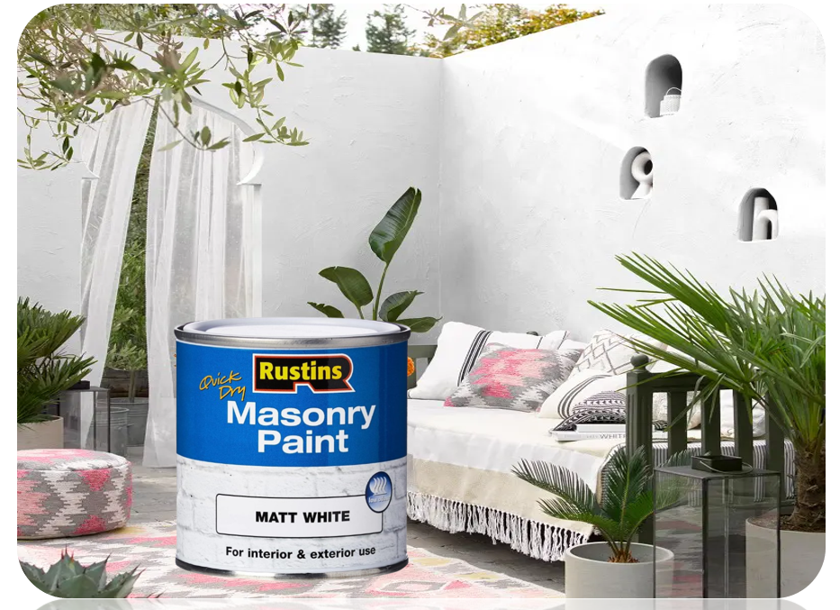 Rustins Masonry Paint | Matt White | Quick Drying | Low Odour | 250ml