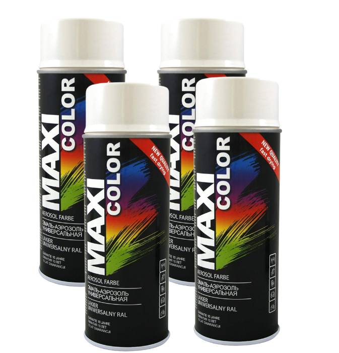 Maxicolor Quick Drying Spray Paint Gloss White 400ml | Full Case Offer 12 x 400ml