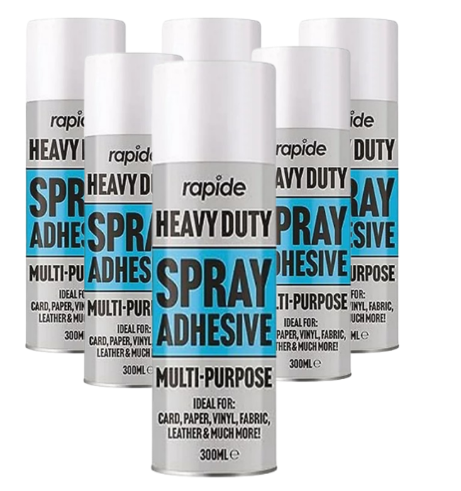 Rapide 300ml Heavy Duty Multi Purpose Aerosol Spray Adhesive Pack of 6