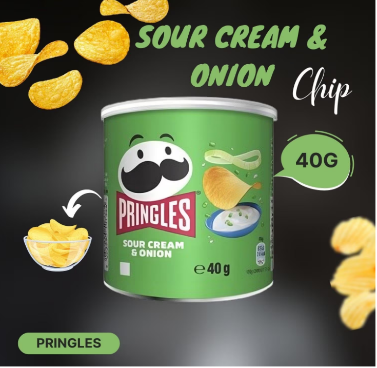 Pringles Sour Cream & Onion Crisps 40g x 12 per case