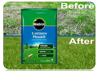 Miracle-Gro Mosskill Lawn Food And Moss Control, 14kg Bag - 400 M2