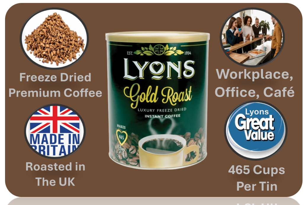 Lyons Gold Roast Freeze Dried Instant Coffee 750g