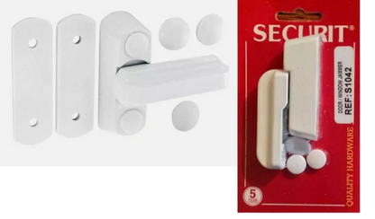 Window Sash Jammer Security Lock Door Letterbox Securit White 65mm Safety T Type