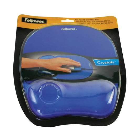 Fellowes Crystal Blue Mousepad and Wrist Rest Code 91141