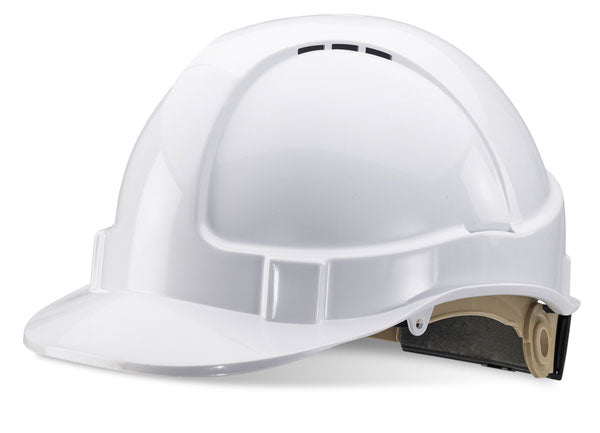 Beeswift Wheel Ratchet Vented Safety Helmet - {ALL COLOURS / SIZES}