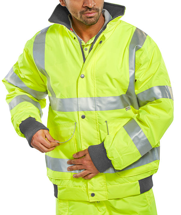 Beeswift Hi-Vis Yellow Super Bomber Jacket ALL SIZES