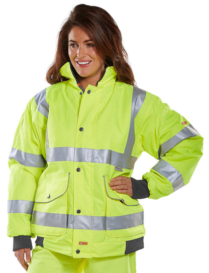 Beeswift Hi-Vis Yellow Super Bomber Jacket ALL SIZES