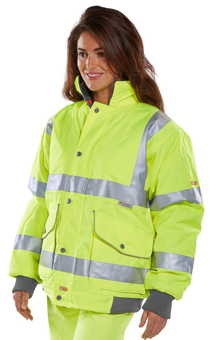 Beeswift Hi-Vis Yellow Super Bomber Jacket ALL SIZES