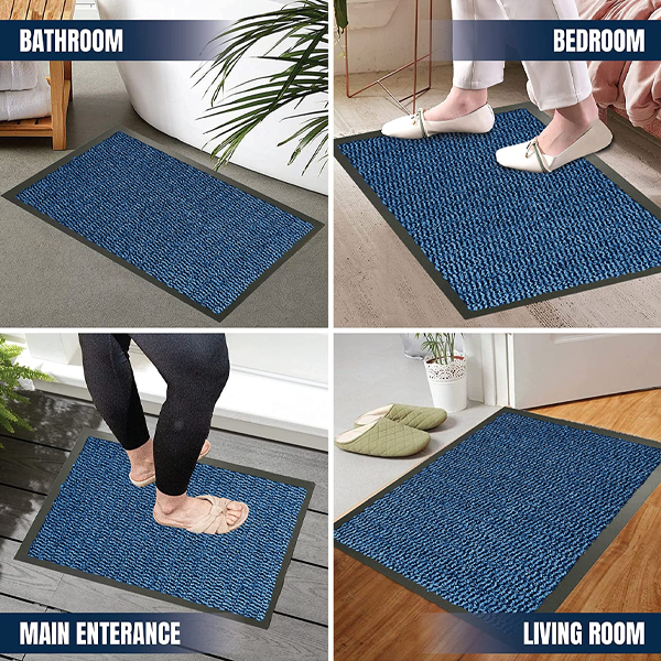 Fixtures Barrier Doorway Door Floor Mat 60cm x 80cm Blue