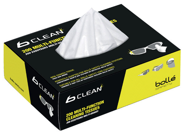 Bolle Safety Dry Cleaning Tissues Refil For Bob600 Cleaning Station - Box 200 Black