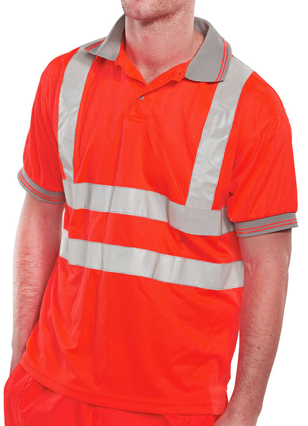 Beeswift High Visibility Small Red Polo Shirt