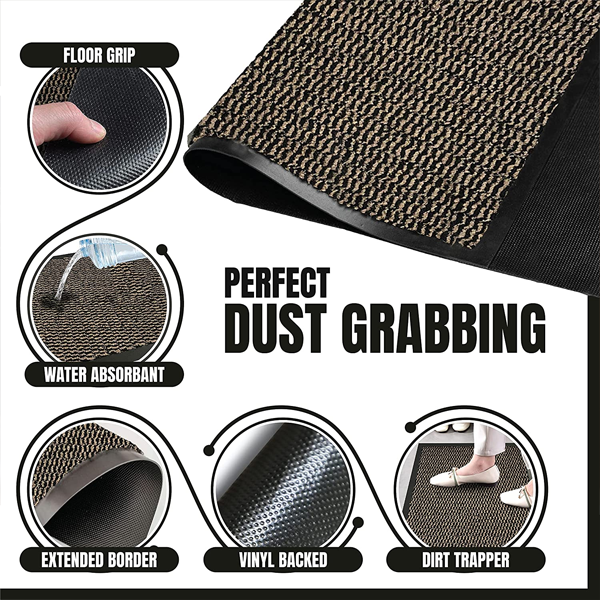 Fixtures Barrier Doorway Door Floor Mat 60cm x 80cm Brown