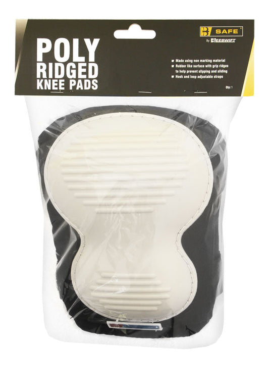 Poly Ridged Knee Pad  Black/White