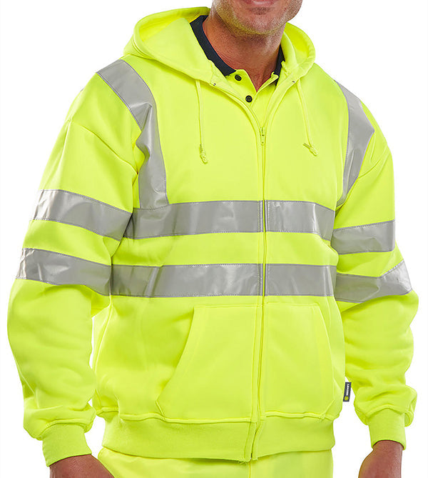 Beeswift Essential Hi-Vis Zipped Hoodie - {ALL COLOURS / SIZES}