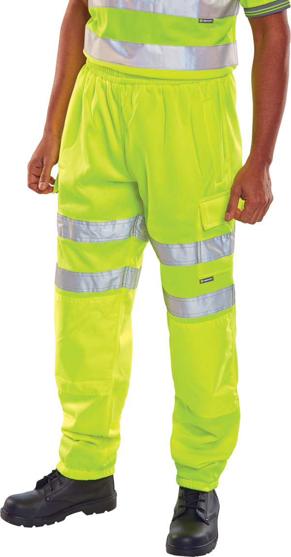 Beeswift Fleece Jogger Hi-Vis Trousers - {ALL COLOURS / SIZES}