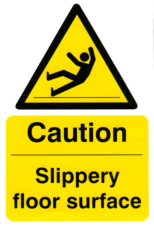 Caution Slippery Floor Surface Sign White/Yellow 200X300mm Box 5's