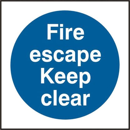 FIRE ESCAPE KEEP CLEAR SIGN - {ALL COLOURS / SIZES}
