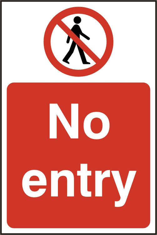 No Entry Sign White/Red 200X300mm Box 5's