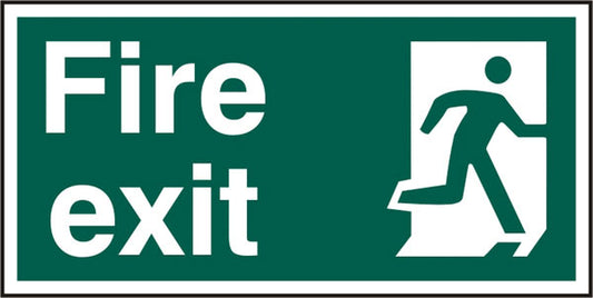 Beeswift Fire Exit Sign Rigid Pvc Green 300X150mm Box 5's