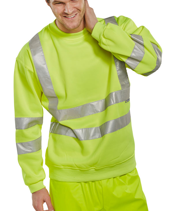 Beeswift Essential Sweatshirt Hi-Vis Jumper - {ALL COLOURS / SIZES}