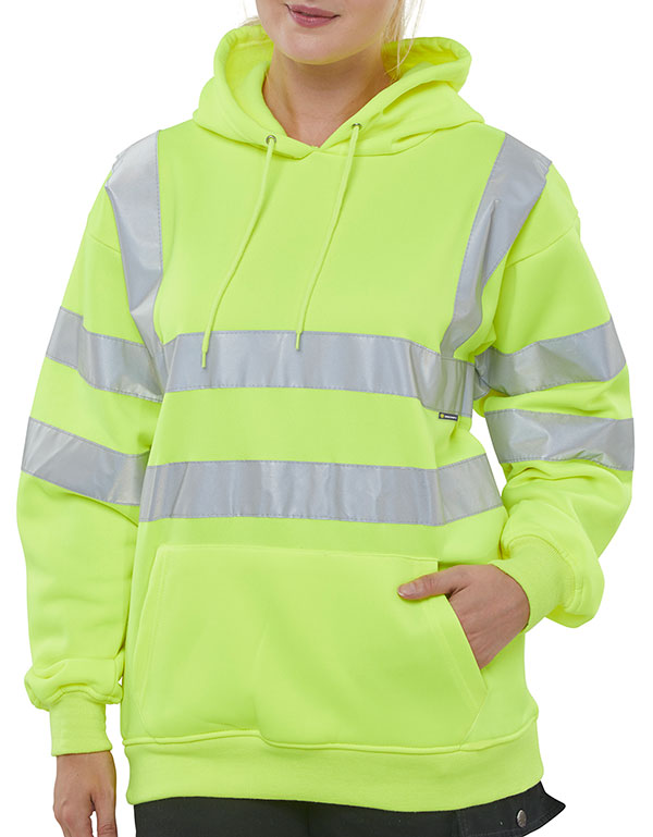 Beeswift Essential Pull-Over Hi-Vis Hoodie - {ALL COLOURS / SIZES}