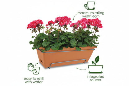 Elho Barcelona Allin1 Balcony Set 50cm TERRACOTTA
