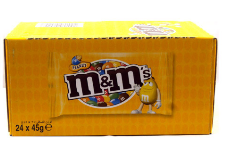 M&M Chocolate Peanuts 24 x 45g Bags