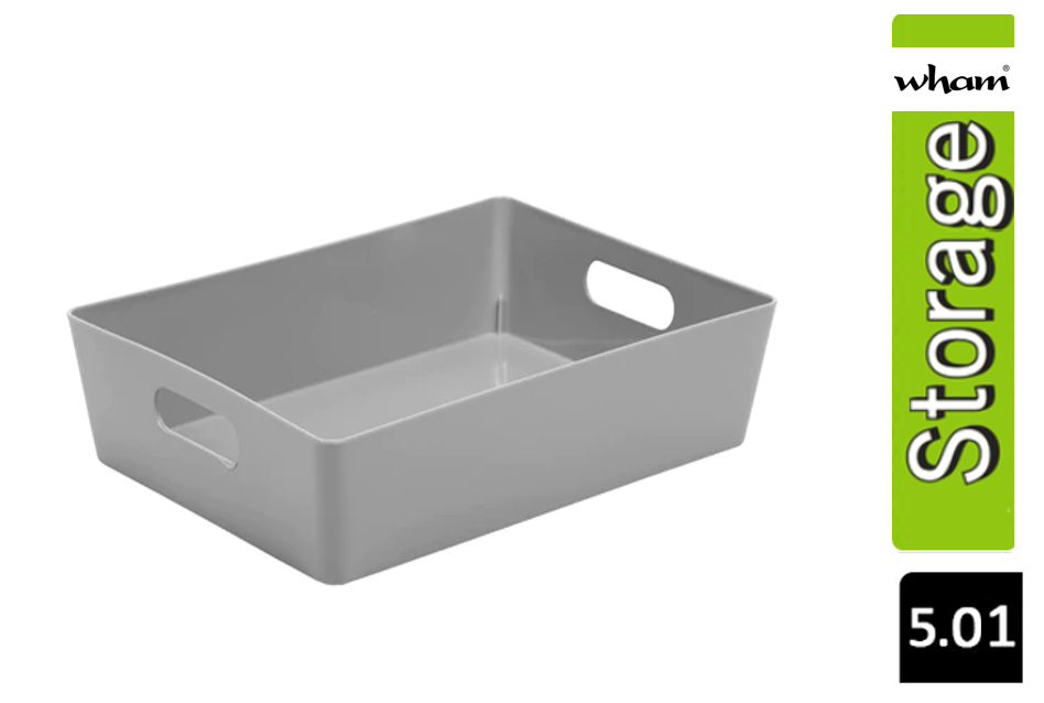 Wham Grey Rectangular Studio Basket 5.01 6L