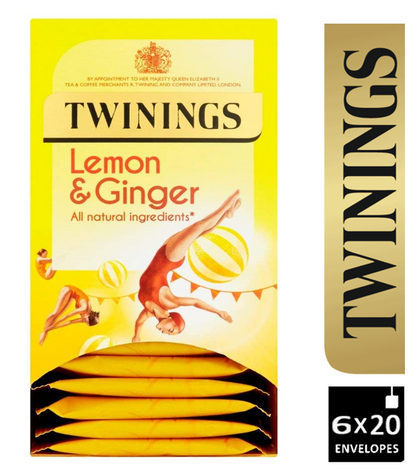 Twinings Lemon and Ginger Fruit Infusion Tea Bags (Pack of 20) F09613