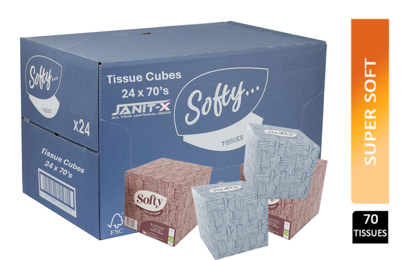 Softy 2ply White Cosmetic Cube Tissues 70's by Janit-X