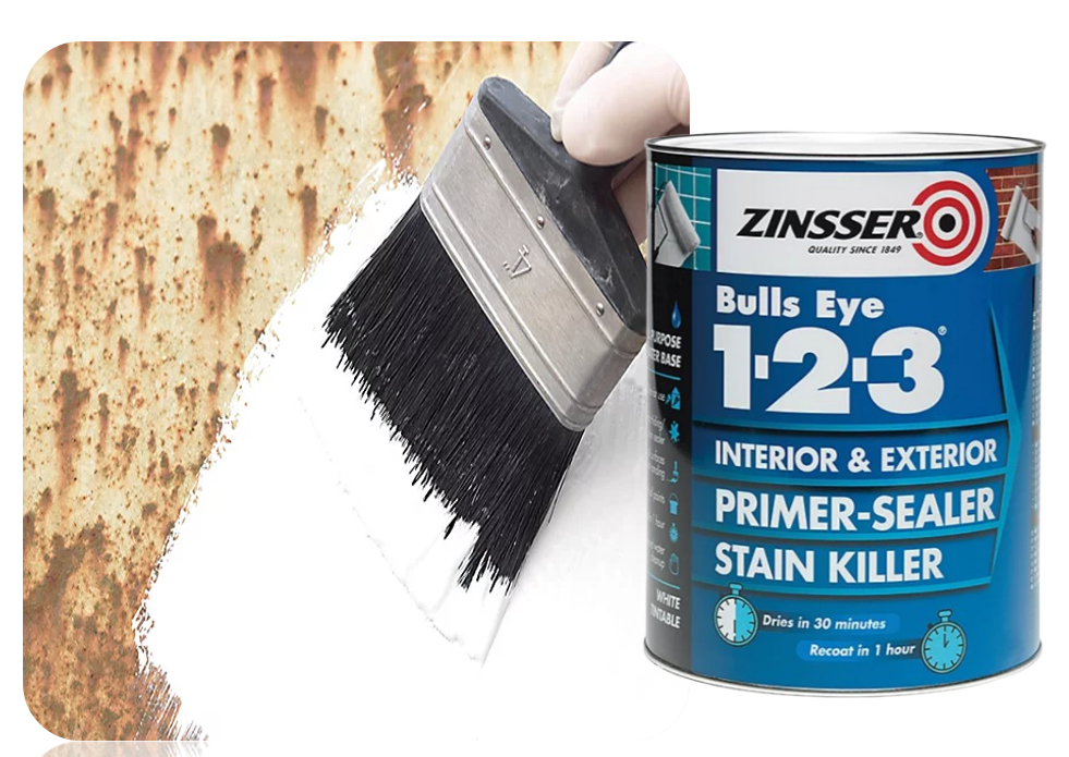 Zinsser Bulls Eye 1-2-3 | Interior & Exterior | Primer, Sealer & Stain Killer | 1L