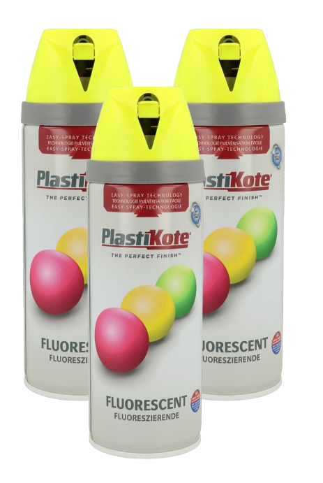 PlastiKote Twist & Spray Fluorescent Yellow 400ml