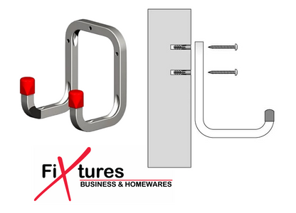 Fixtures Double Wall Hook | Galvanised Steel | 120mm x 90mm