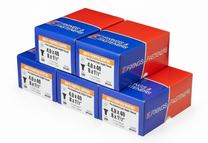 ForgeFix Multi-Purpose Single Thread Screws | 4.0 x 40mm | Zinc Yellow Passivated | Box 200