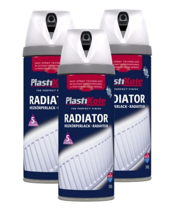 PlastiKote Twist & Spray Radiator Gloss White 400ml