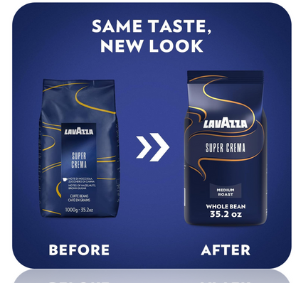 Lavazza Super Crema Whole Bean Espresso Coffee 1kg