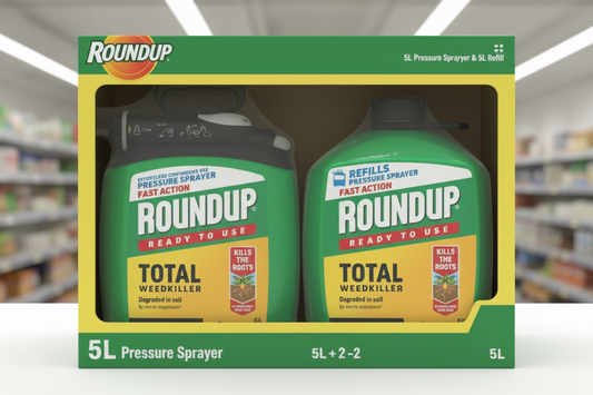 Roundup Multi Pack | 2 x 5 Litre | Ready to Use | 1 x 5L Pump & Go and 1 x 5L Refill
