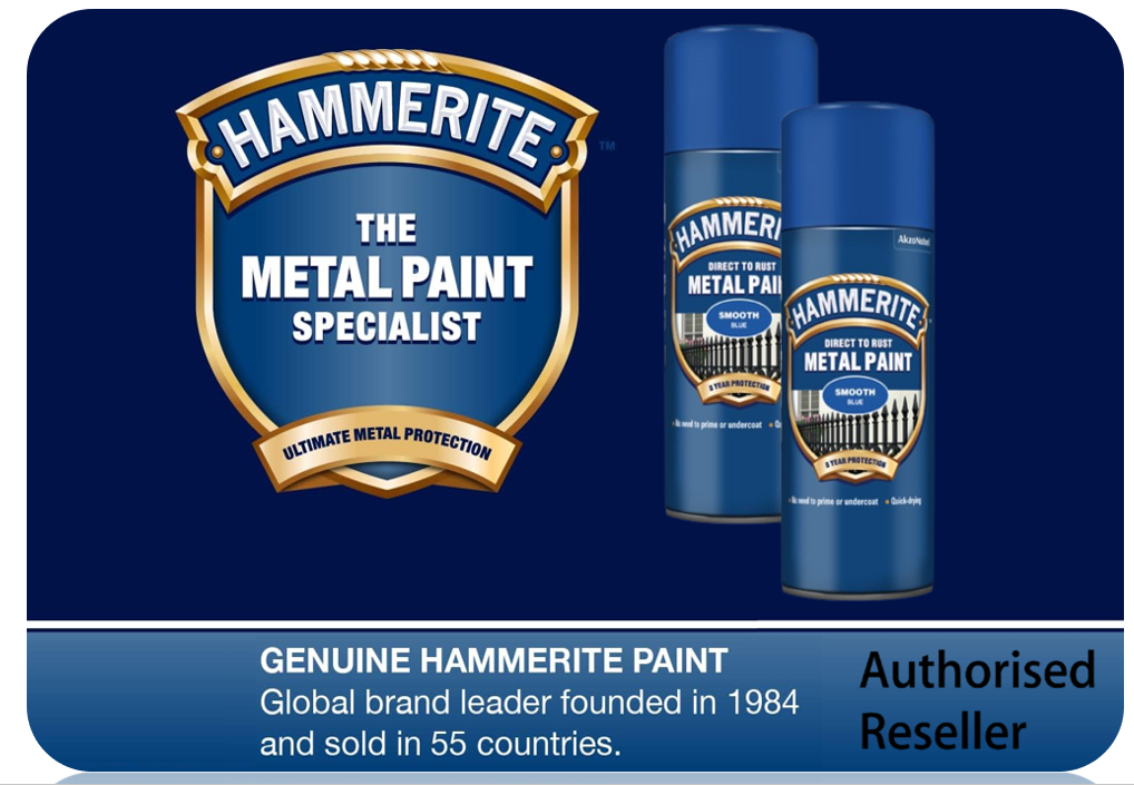 Hammerite Spray Paint for Metal | Direct to Rust Exterior Metal Paint | Smooth Finish | BLUE