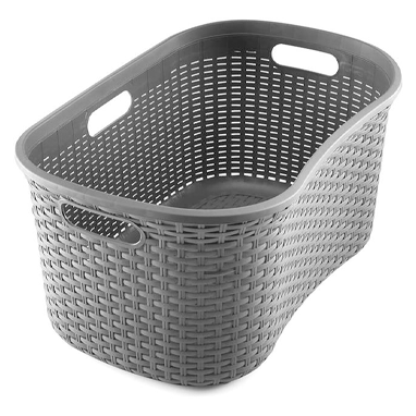 Addis Charcoal Rattan Hipster Laundry Basket