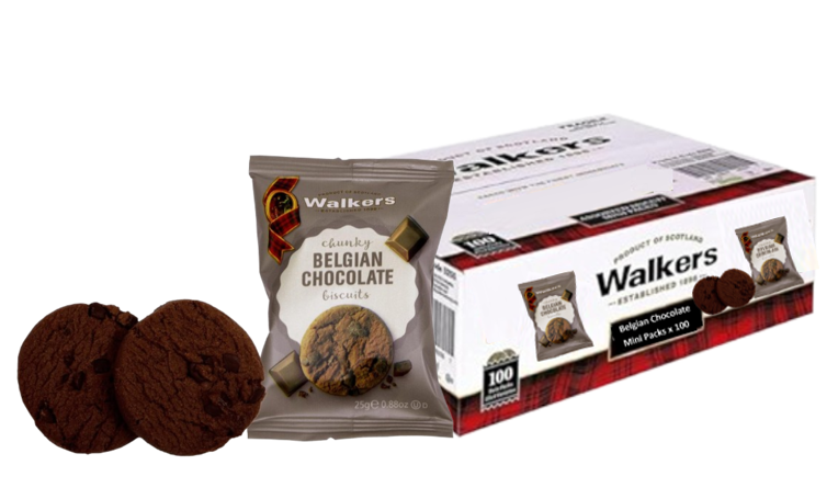 Walkers Belgian Chocolate Twin Mini Pack Biscuits 2 x 100's