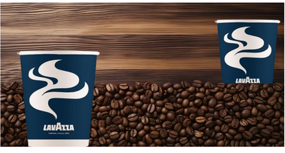 12oz Blue & White Double Walled Lavazza Paper Cups 25's