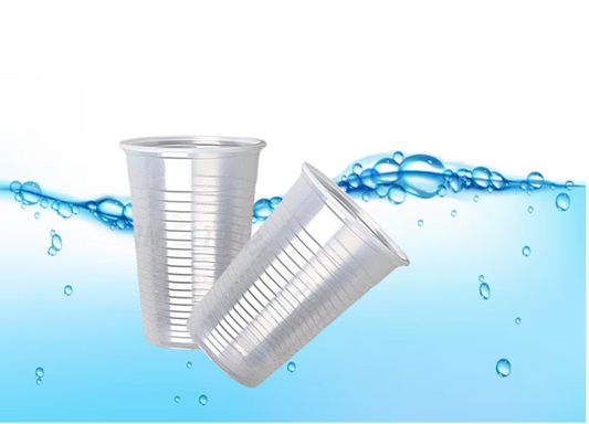 7oz Clear Disposable Rolled Rim Water Cups 100s