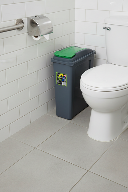 Wham Recycle It Green Slimline Bin & Lid 25 Litre
