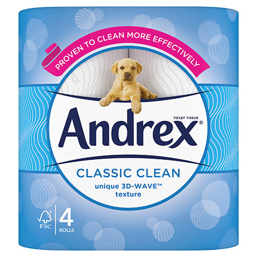 Andrex Classic Clean 3D-Wave Toilet Roll (Pack of 4) 4480115