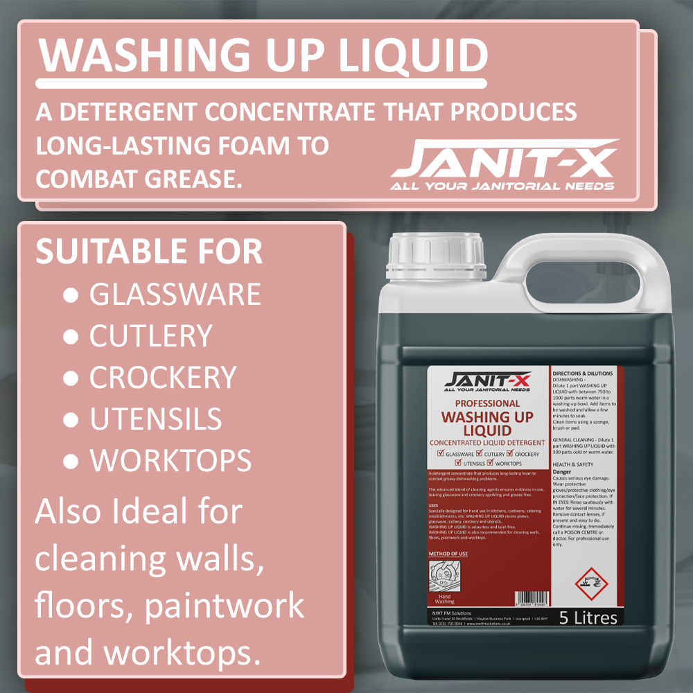 Janit-X Professional Green Washing Up Liquid 5 Litre