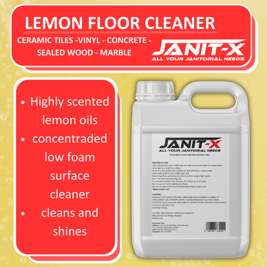 Janit-X Professional Bio Lemon Floor Cleaner Gel & Deodoriser 5 Litre